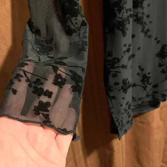 Sheer Black Floral Women's Dress - Picture 5 of 8